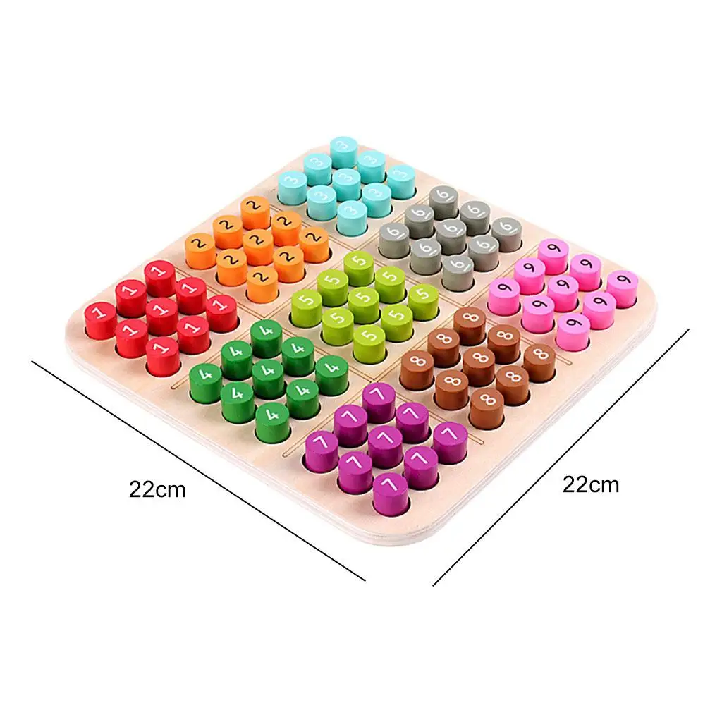 Wooden, Sudoku Puzzles Board Number, Thinking Brain Teaser Desktop Game, Math Colorful Mini Traditional Educational Toys for 6