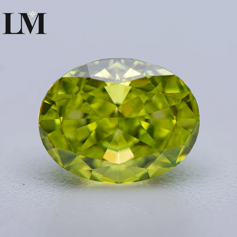 

Cubic Zirconia Stone Apple Green Color Oval Shape 4k Crushed Ice Cut Loose Synthetic Cz Gemstone for Women Jewelry Free Shipping