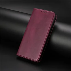 Portafoglio in pelle solida con magnete per telefono