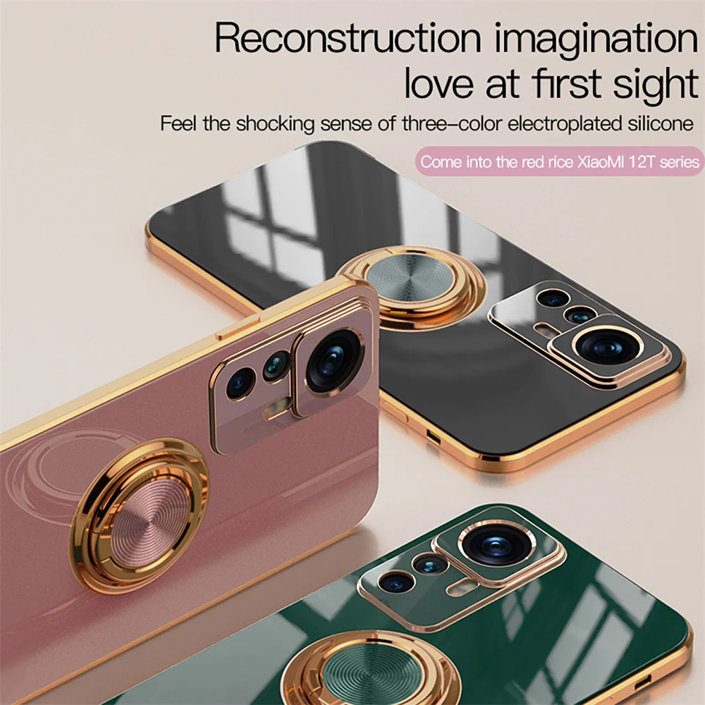 Luxus Überzug Magnetische Ring Halter Fall Für Xiaomi Mi 12T Pro 11T 11 12 Lite Redmi Hinweis 11 pro 10Pro 11S Telefon Abdeckung Shell_voghion.com