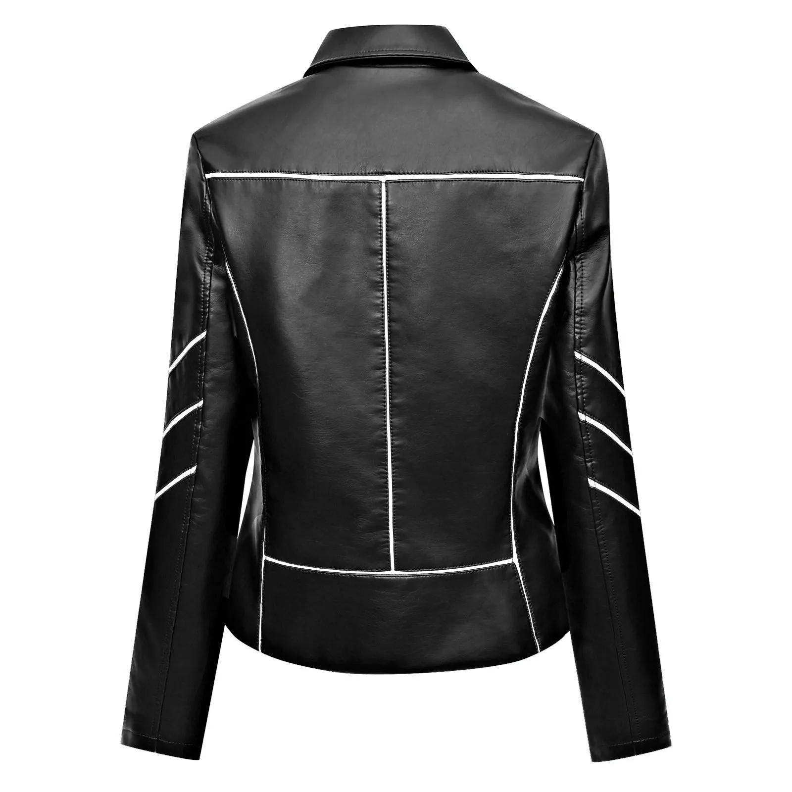 Autumn Short Black Leather Biker Jacket Women Zipper Long Sleeve Belt Large Size Outwear Coat Brown Moto Jumper Jackets Female
