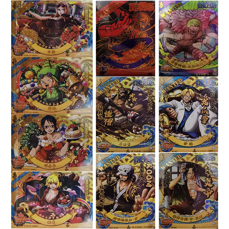 

Anime ONE PIECE Kawaii LR SP Flash Card Luffy Robin Sanji Doflamingo Toys for boys Collection Cards Christmas Birthday Presents
