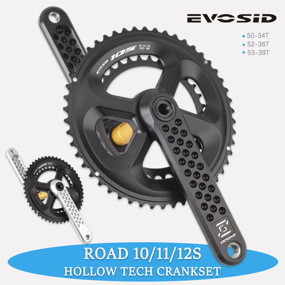 

EVOSID 105 Road Bike Crankset GXP 50-34T Chainring CNC 170 172.5 175mm With Bottom Bracket 11/12 Speed Ultralight Crankset