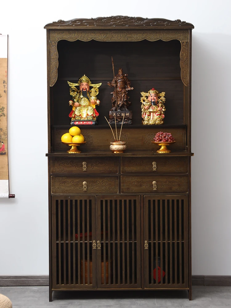 

ZL Buddha Shrine Altar Clothes Closet Cabinet Worship Table God of Wealth Bodhisattva