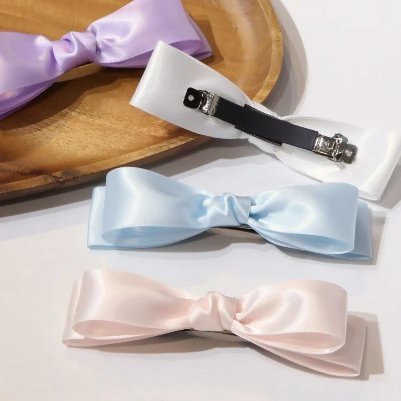 

Beautiful Bowknot Barrettes Girl Elegant Hair Clips Solid Color Santa Bowknot Ponytail Clips Woman Hair Accessories