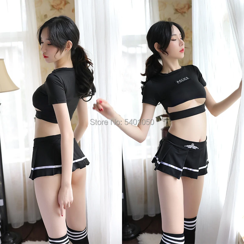 

HOT Sexy Lingerie Cosplay Erotic Police Uniform Set Sexy Costume Babydoll Dress Women Miniskirt Outfit