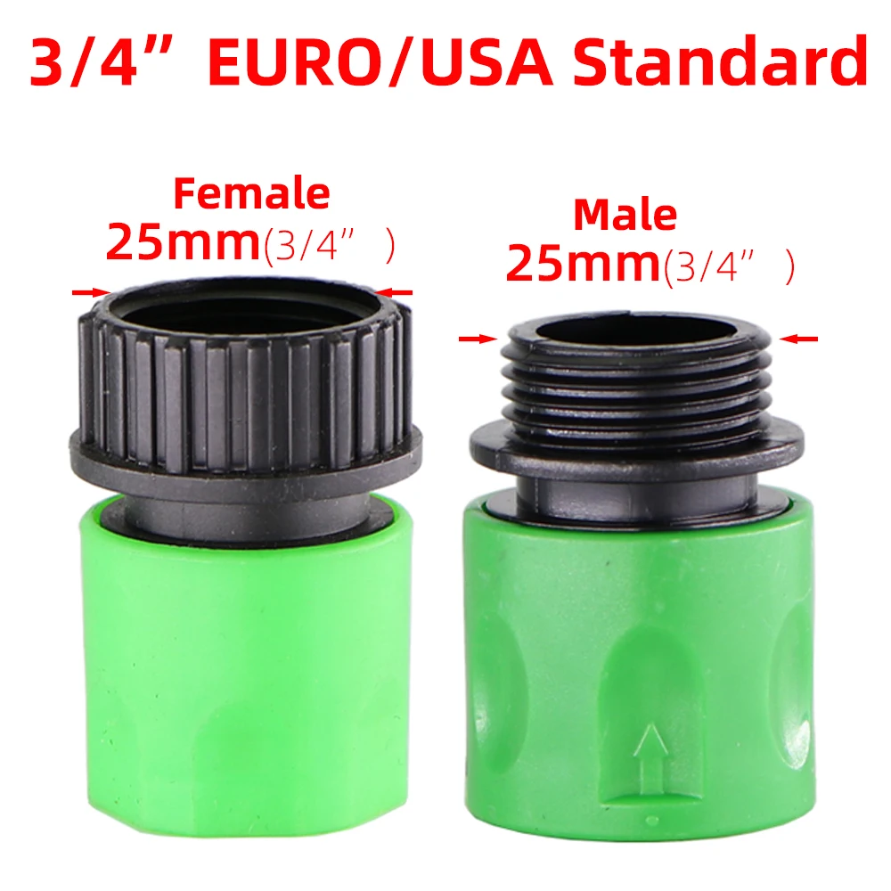 EURO USA 3/4 Inch Male Threaded Quick Connector Nipple Tap garden hose adapter For Garden Tubing Drip Irrigation Watering System Joint