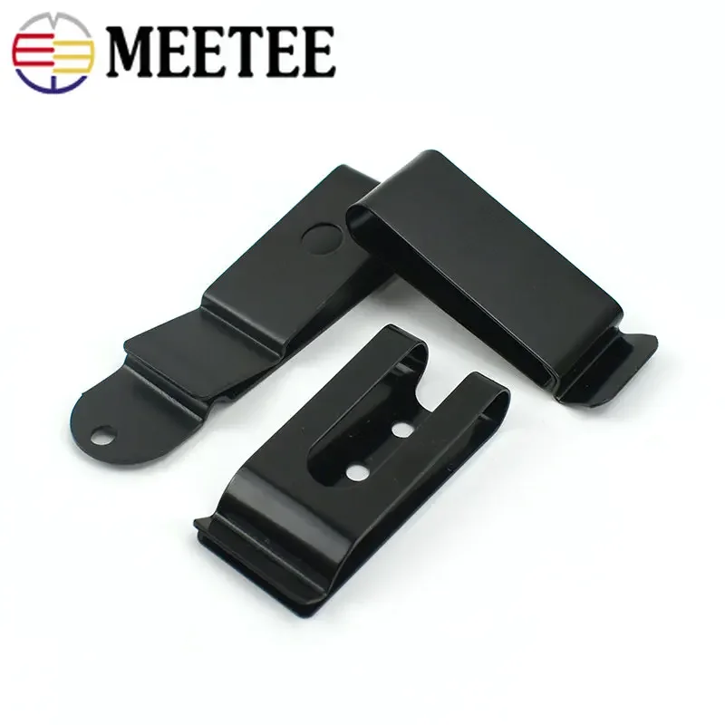 블랙 메탈 용수철 버클 벨트 홀스터 시스 클립 걸쇠 지갑 키 후크, DIY 허리 클립 루프 나사, 더블 홀 버클, 5 개, 10 개