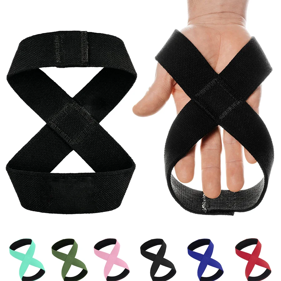 Padded Figure 8 Straps Deadlift Weight Lifting Wrist Straps 2pcs for Power Lifters Workout Pull-ups Horizontal Bar Gym Fitness weight lifting wrist straps