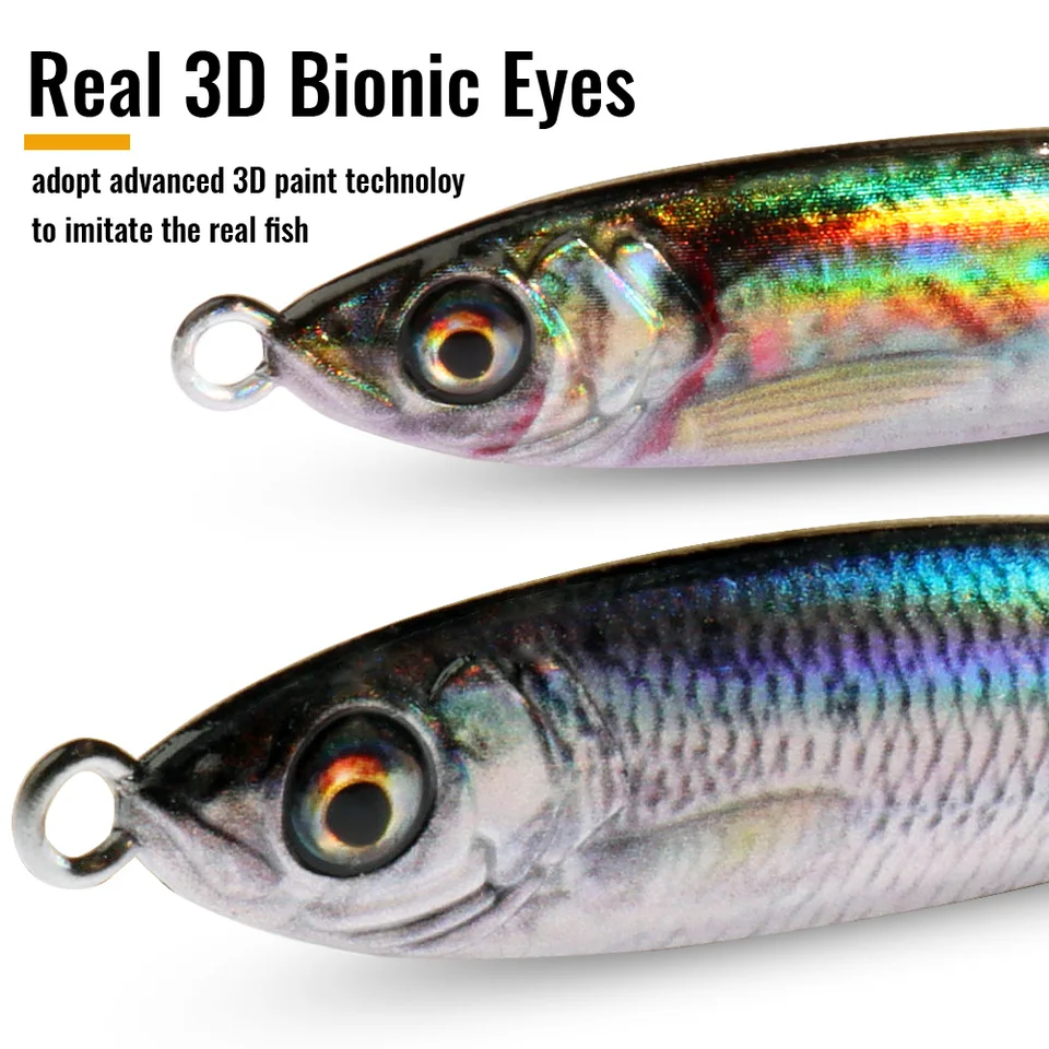 5pcs/set 100mm 40g Metal Jig Fishing Lure 3d Eyes Lead Fish Isca Artificial Fishing  Hard Baits New
