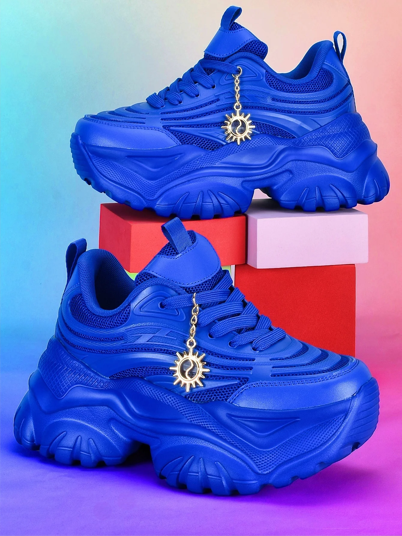 أحذية نسائية بكعب عالي بنعال سميكة صلبة وارتفاع 7...