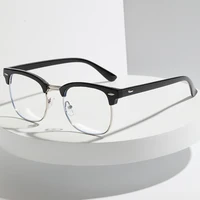 Lunettes rétro Anti-lumière bleue pour hommes et femmes, demi-monture classique Vintage, blocage de la lumière bleue, lunettes d'ordinateur, accessoire 1
