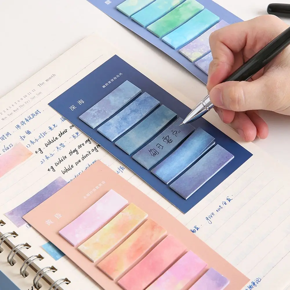 120 Sheets Morandi Gradient Color Sticky Note ​​Kawaii Posted It Sticky ​Notes Cute Index Memo Pad ​Bookmark Paper Sticker