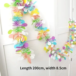 Elegant Faux Eucalyptus Garland with White Flowers - Ideal for Home Decor and Festive Accents (2M PURPLE)