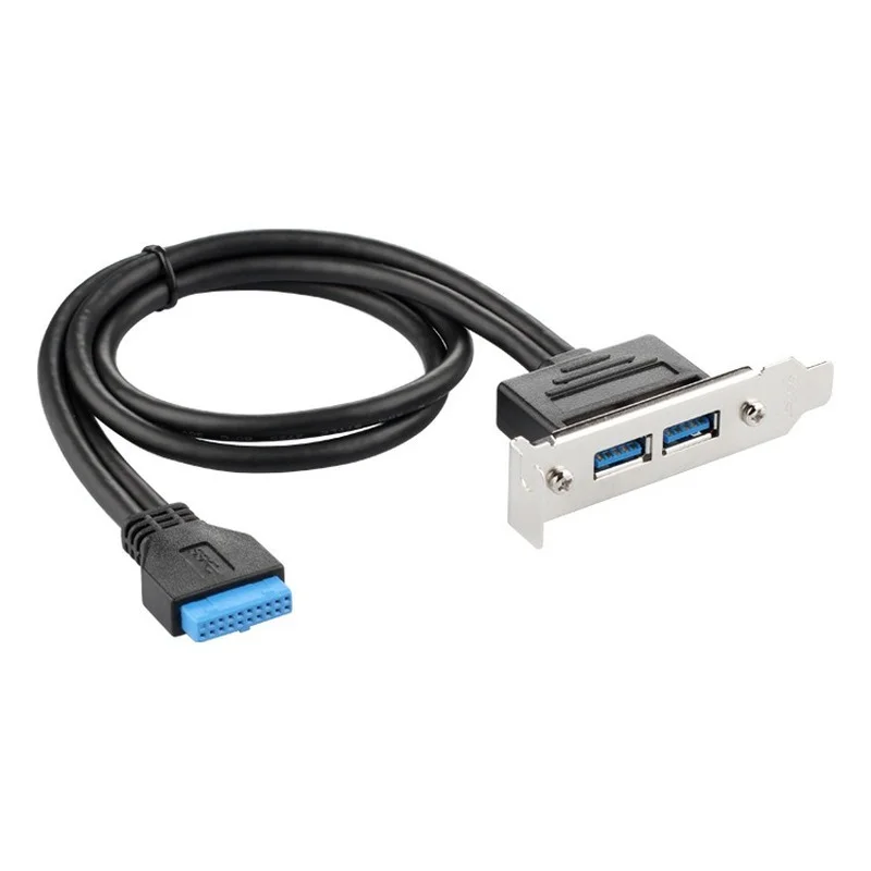 Portas Usb 3.0 Fêmea Painel Traseiro para Placa-mãe 20pin Encabeçamento Conector Adaptador de Cabo com Suporte de Placa Slot Pci 50cm 2 - Imagem 4