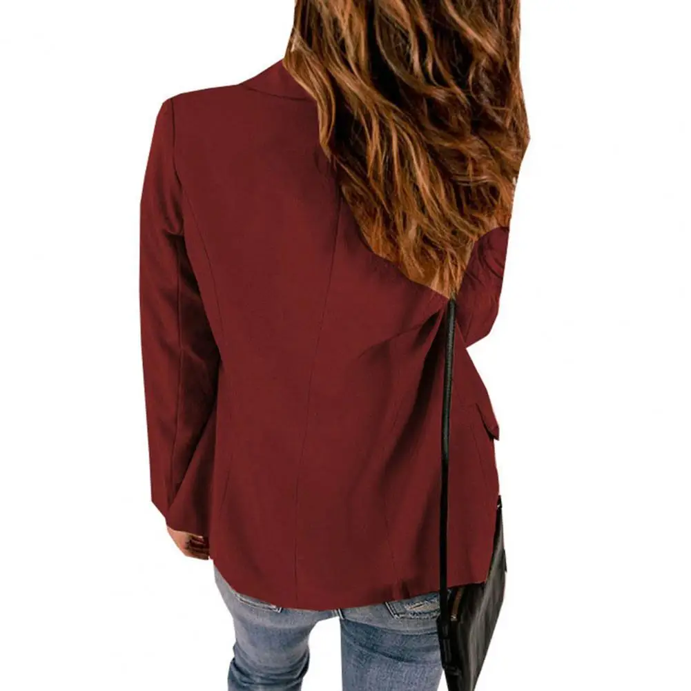 

Stylish Fall Winter Fashion Pure Color Suit Jacket Winter Blazer 3D Cutting Workwear