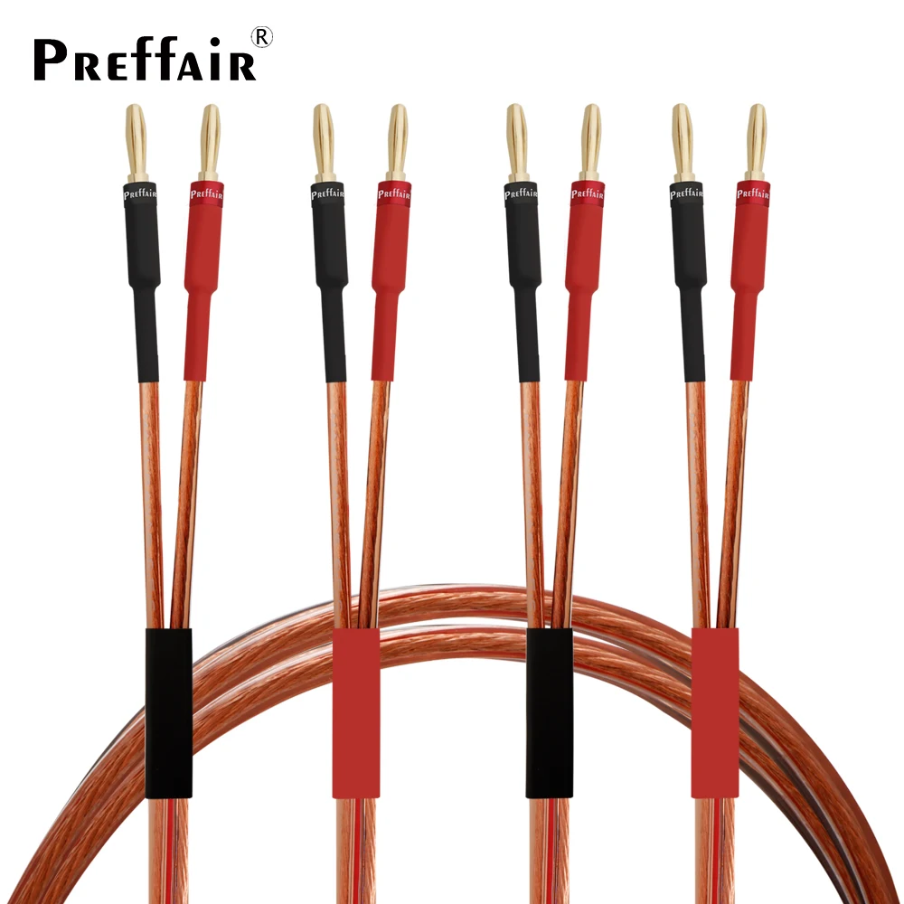 Preffair L325 Audiophiles Lautsprecherkabel 5N OFC Klassisches Lautsprecherkabel mit Vergoldeten Bananensteckern Lautsprecherleitungen – Detail 7