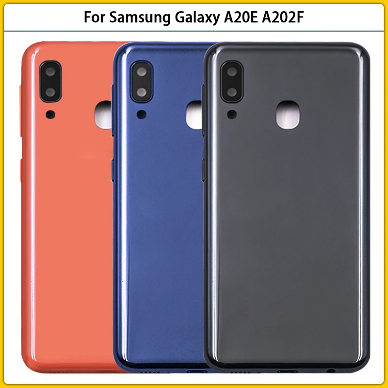 

New For Samsung Galaxy A20E A20e A202 A202F A202DS Battery Back Cover Housing Battery Door Case With Camera lens+Side key