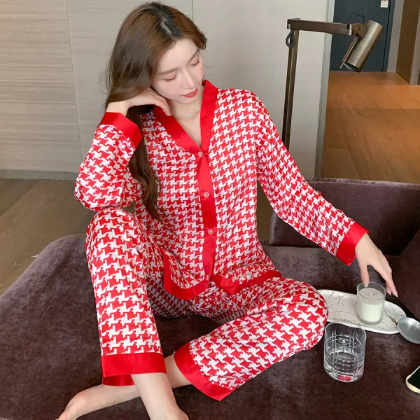 Silk Pajamas Plus Size Women Solid Cute Pajamas for Women Summer Nightwear Pajama Two Piece Set Satin Silk Pyjamas Loungewear 9