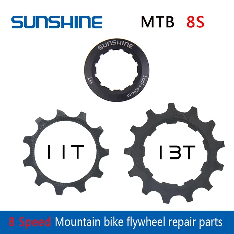 Description Picture 2 of itemSUNSHINE-SZ Black Bicycle Flywheel Pinion Repair Parts 11 Speed Bike Cassette 11T 12T 13T Bicycle Flywheel Locking Cover