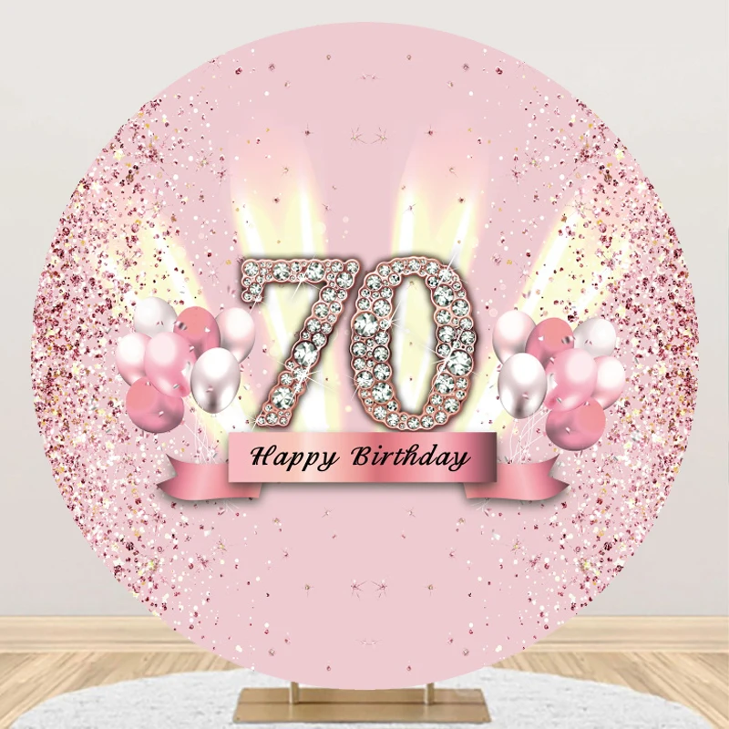 70th Birthday Backdrop Round Woman 70 Years Anniversary Party