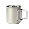 Camping Titanium Cups 450ml 550ml 650ml 750ml Ti Cups Cooking Pot Ultralight Folding Handle 3