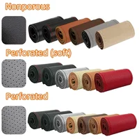 Auto Parts Interior Supplies Hand Sewn Leather Steering Wheel Cover Anti-Slip Breathable Universal Handlebar Leather Cover 5