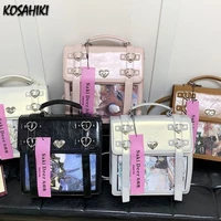 Preppy Backpacks Women Students Jk Bag All Match Transparent Ita Bags Fashion Vintage Y2k Aesthetic Chic Heart Schoolbags Trendy 1