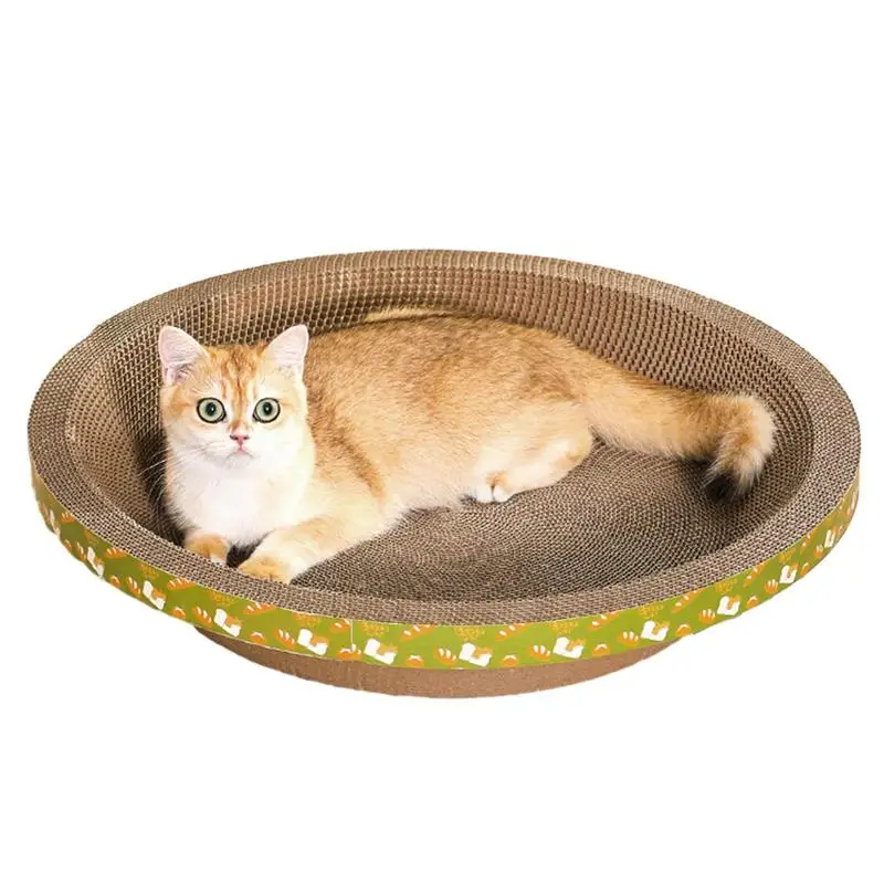 

Oval Cat Scratcher High-Density Cardboard Nest With Corrugated Paper Pet Supplies For Kitten's Nest Living Room Balcony Bedroom