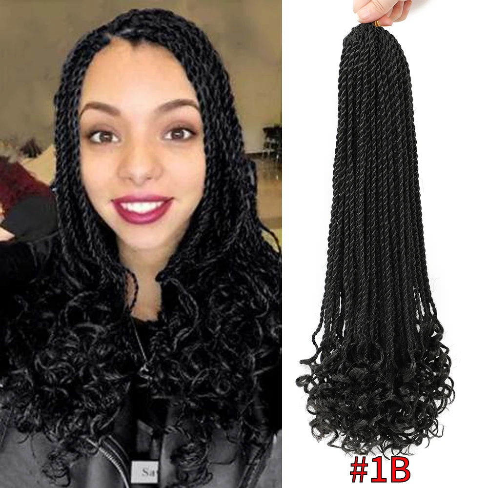 Soku Senegalese Twist Crochet Hair with Curly Ends Senegal Twist Braiding  Hair 18 Inches Pre- Twist