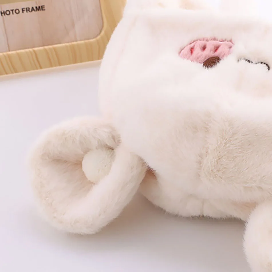 Super Soft Comfortable Plush Infant Winter Hat with Ear Flaps Cute and Warmth Knitted Caps for Babies Perfect for Cold Weather 6