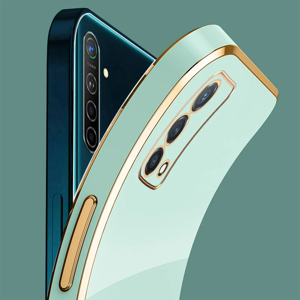 Luxury Square Plating ShockProof Silicone Phone Case for Realme GT Master Edition