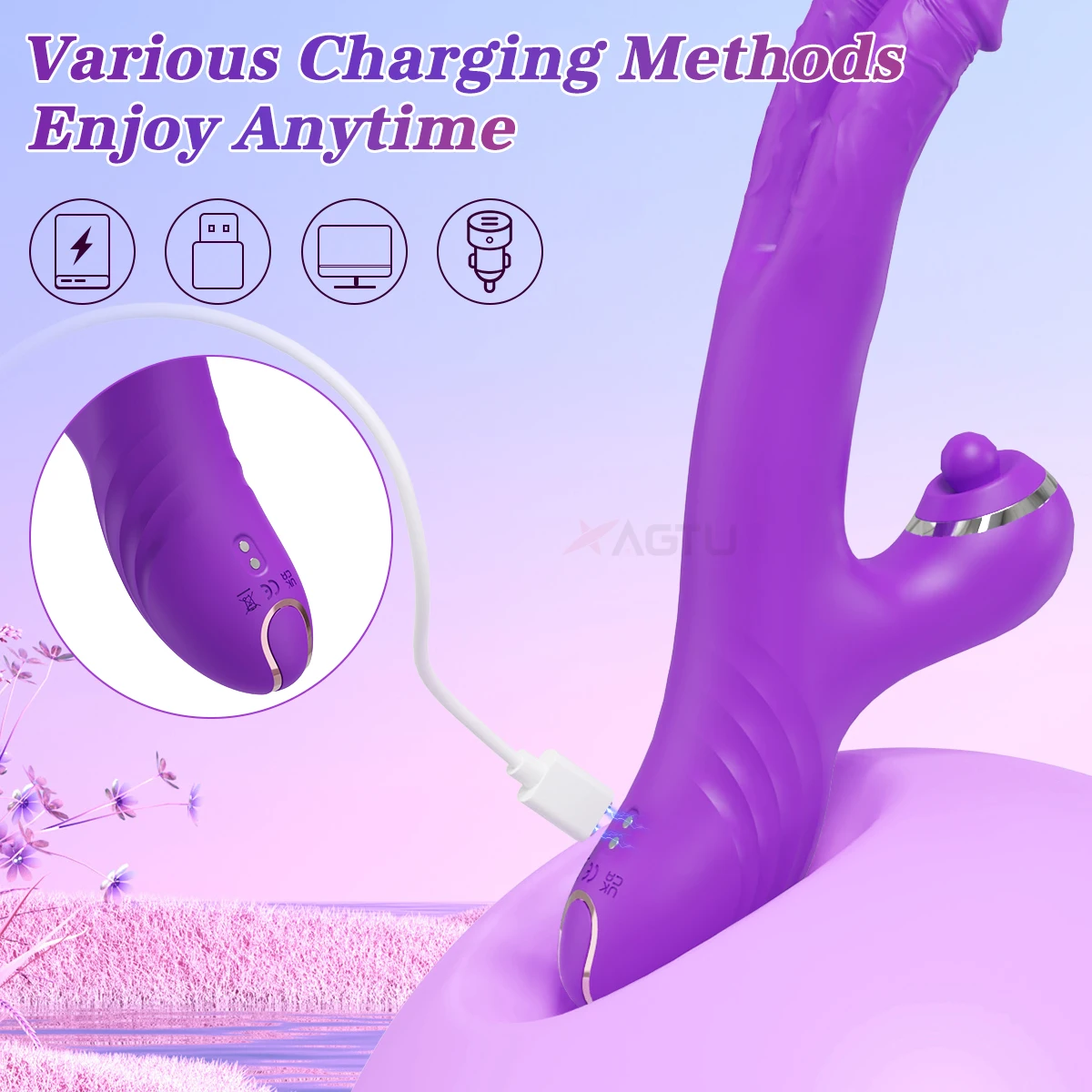Realistic Double Dildo Vibrator for Women Flapping Clitoris Stimulator Female Swing G Spot Dildo Vibrating Sex Toys For Adults