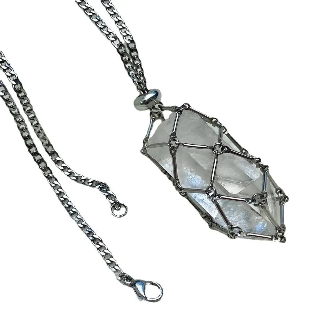 Crystal Stone Holder Necklace Crystal Pendant Holder -Adjustable Necklace  Cord