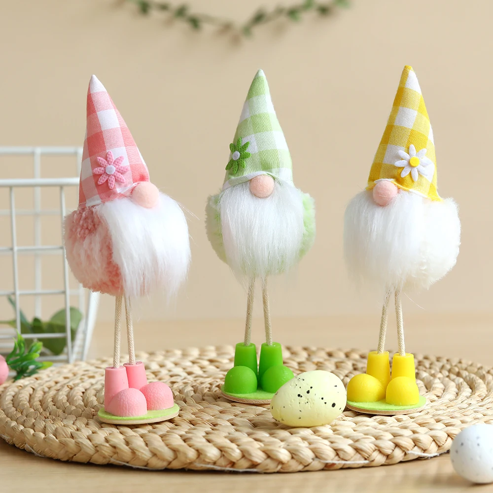 

2024 New Easter Faceless Gnome Rabbit Doll Handmade Reusable Home Decorations Spring Standing Gnome Bunny Ornaments Kids Gifts