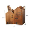 2pcs House Wooden Pen Holder Pencil container Makeup Brush Stationery storage box Student/ Office Desktop Storage Organiser 2