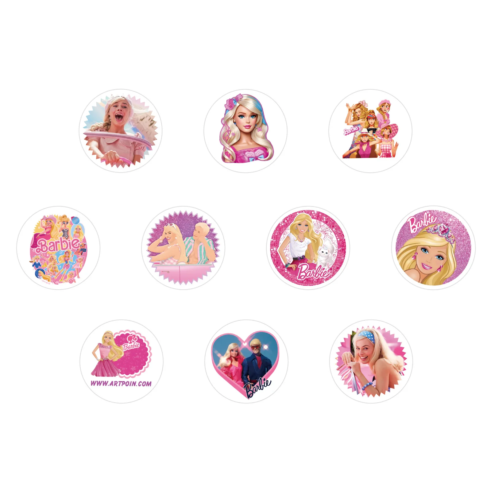 500/2000PCS Anime Barbie Stickers Kawaii Pikachu Charizard Round Seal Stickers Rolls Stickers Graffiti Luggage Stickers Toys 5