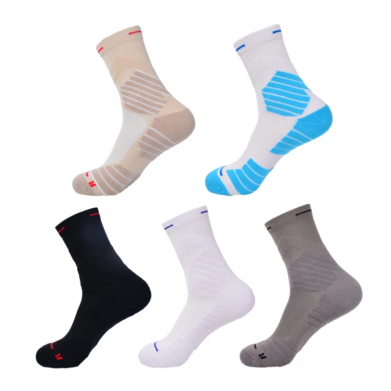 1 Pairs Sports Socks Middle Breathable Thickened Towel Bottom Fitness Running Cycling Hiking Basketball Socks Men calcetines