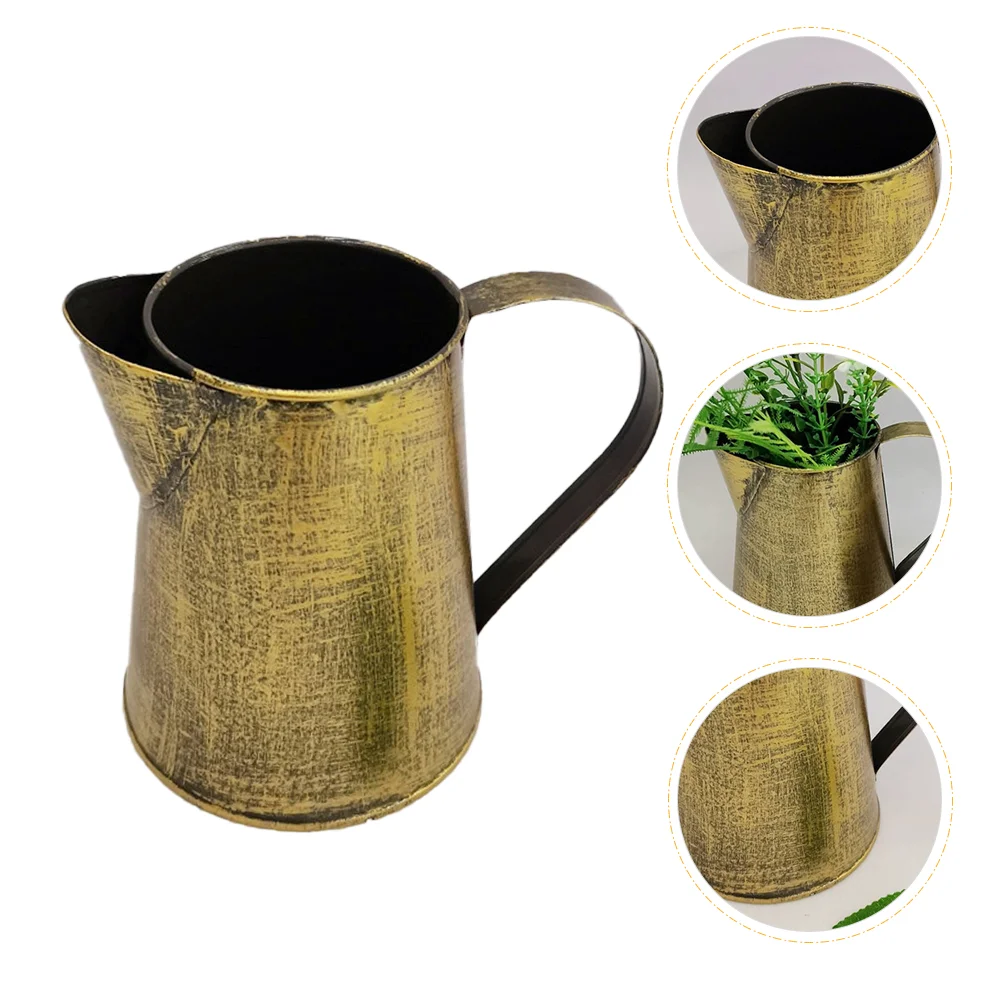 Vaso Per Fiori In Metallo Vaso Per Brocca Shabby Chic Vaso Per Brocca Vintage Zincato Con Manico Contenitore Per Secchio Per Fiori Rustico Casa