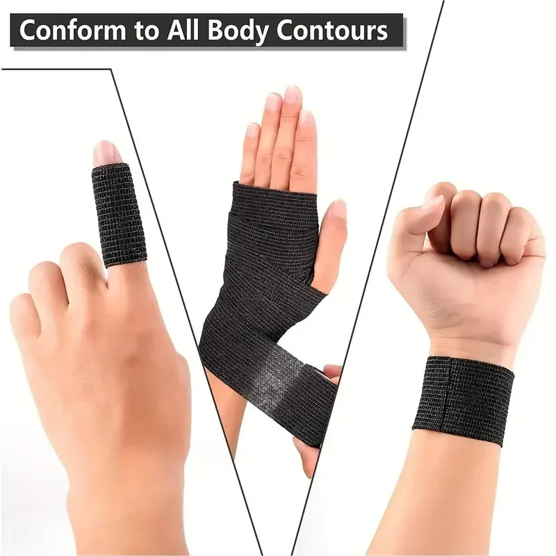 2/24pcs Breathable Self Adhesive Bandage Elastic Wrap Flexible Fabric Non Woven Cohesive Bandage Medical First Aid Sports Tape