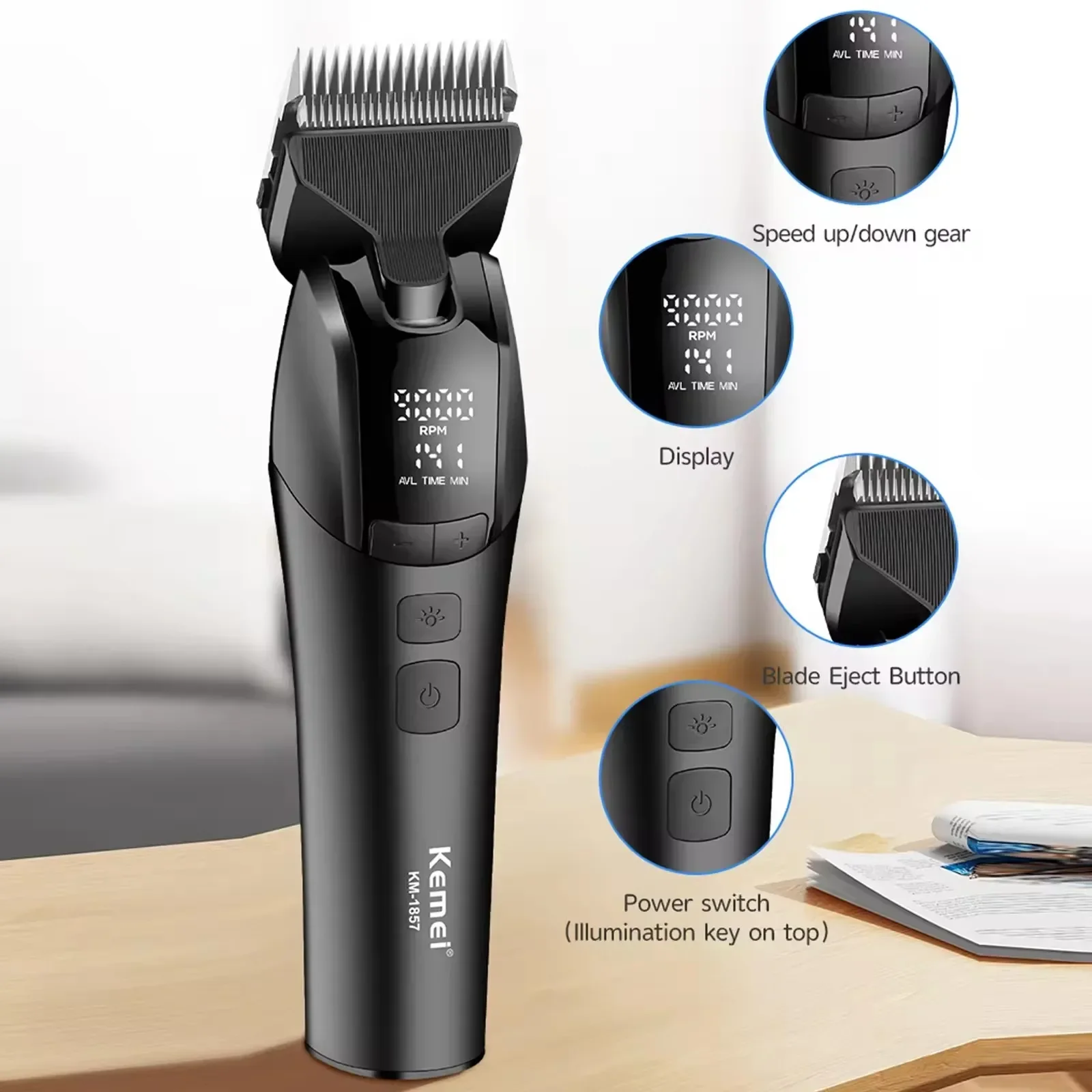 Professional Pet Dog Grooming Clipper Pet Clipper Dog Hair Trimmer Pet Hair Trimmer Dog Clipper Electric Rechargeable Cat Shaver Dogs Hair Trimmer 10W Animals Clipper Adjust Motor Speed