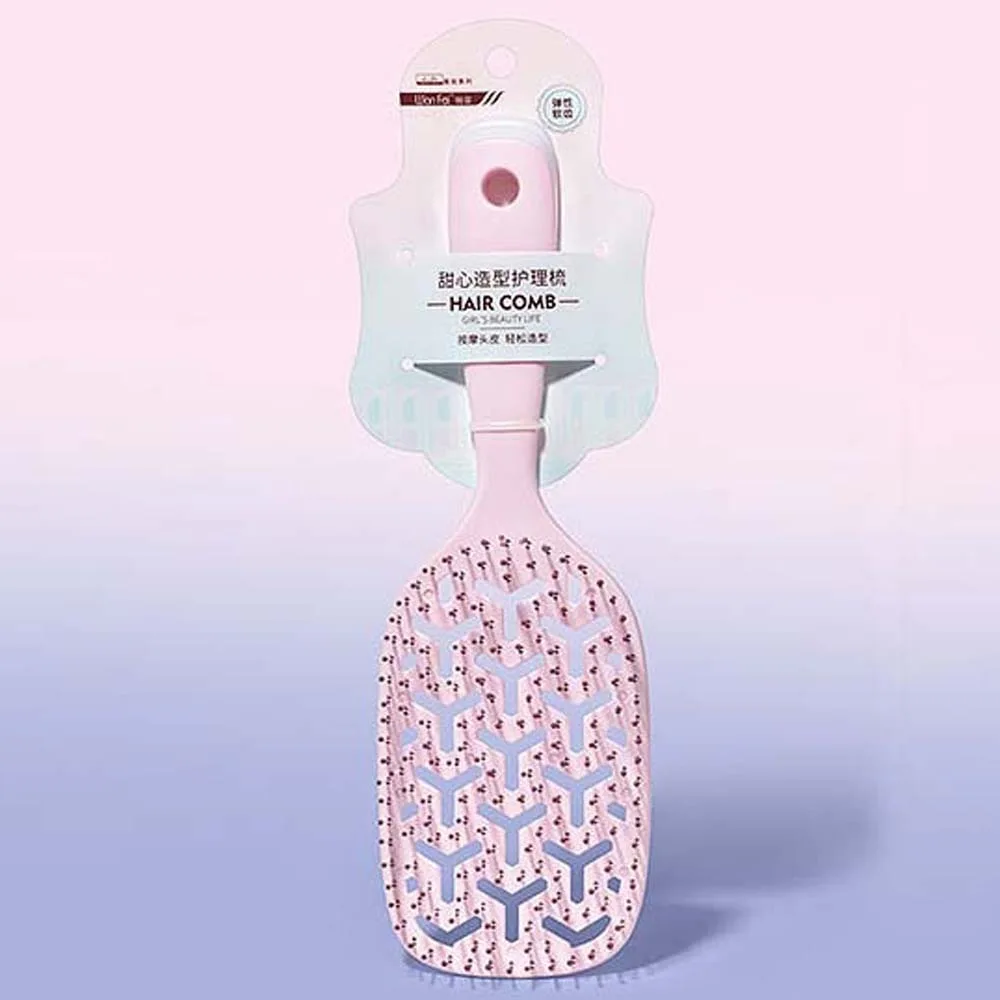 넓은 치아 두피 마사지 빗, 미용 도구, 넓은 치아 에어 쿠션, ABS, 돼지 갈비 할로우 빗