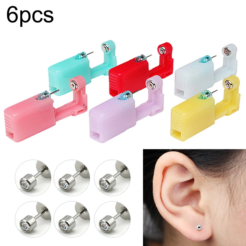 4 Pack Self Ear Piercing Gun Kit pistola monouso Self Ear Piercing con  orecchini Borchie di sicurezza Ear Piercing Kit Kit Strumento