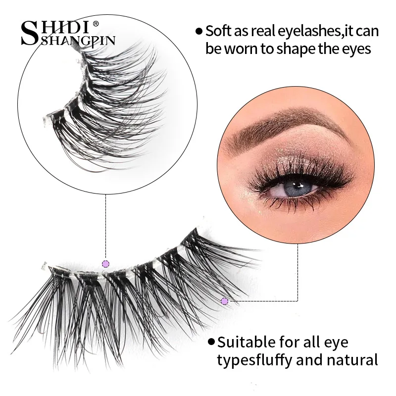 Soft Natural Look Faux Mink Half Lashes Eyelashes Extension