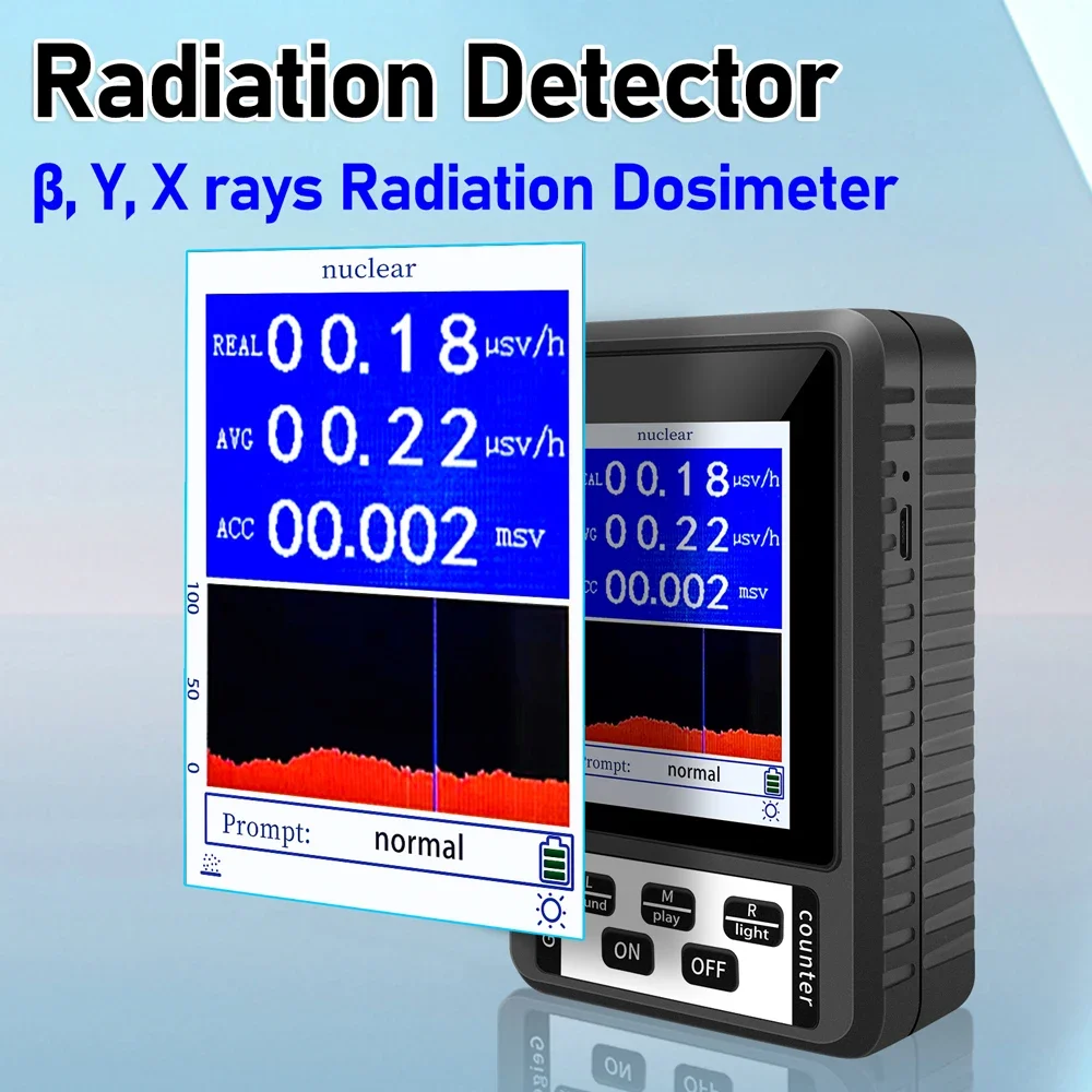 Radiation Detector XR1 BR-9B Color Display Screen Geiger Counter Personal Dosimeter Beta Gamma X-ray