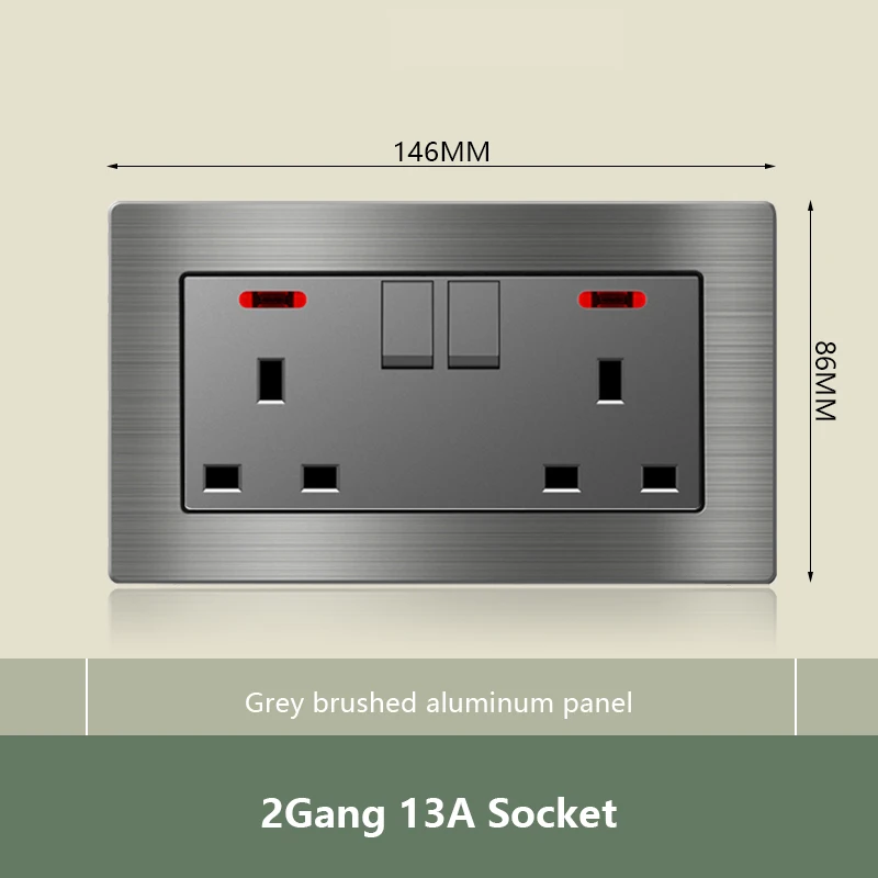 2Gang 13A Socket