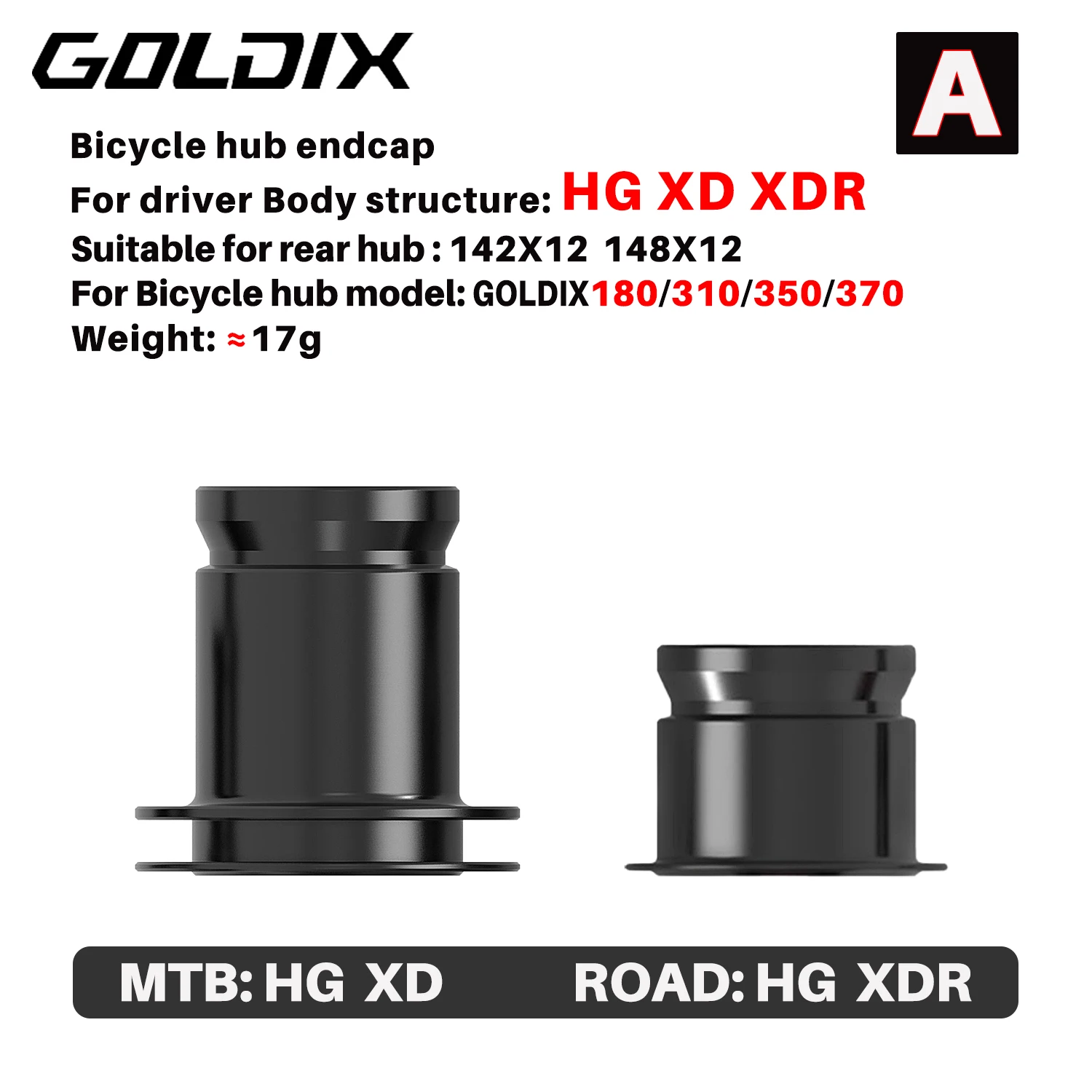 GOLDIX Fahrrad-Freilaufkörper HG/XD/MS/XDR/CP/N3W für GOLDIX Naben 180/310/350/370 Fahrradnaben QR/THRU Endkappe – Detail 14