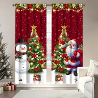 2pcs Christmas Curtain Merry Christmas Decoration for Home 2025 Xmas Curtain Window Ornaments Navidad Natal New Year Gift 2026 2