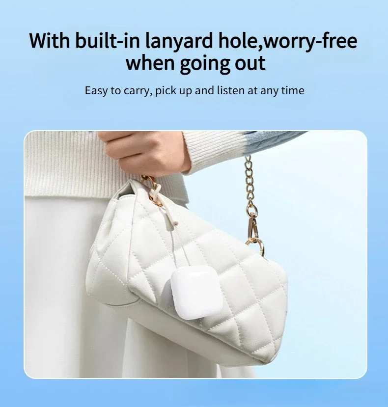 Wireless Earphones Bluetooth Headphones Noise Cancell Stereo Music Earbuds Touch Control Earbud With Microphone Pro 4 lanyard