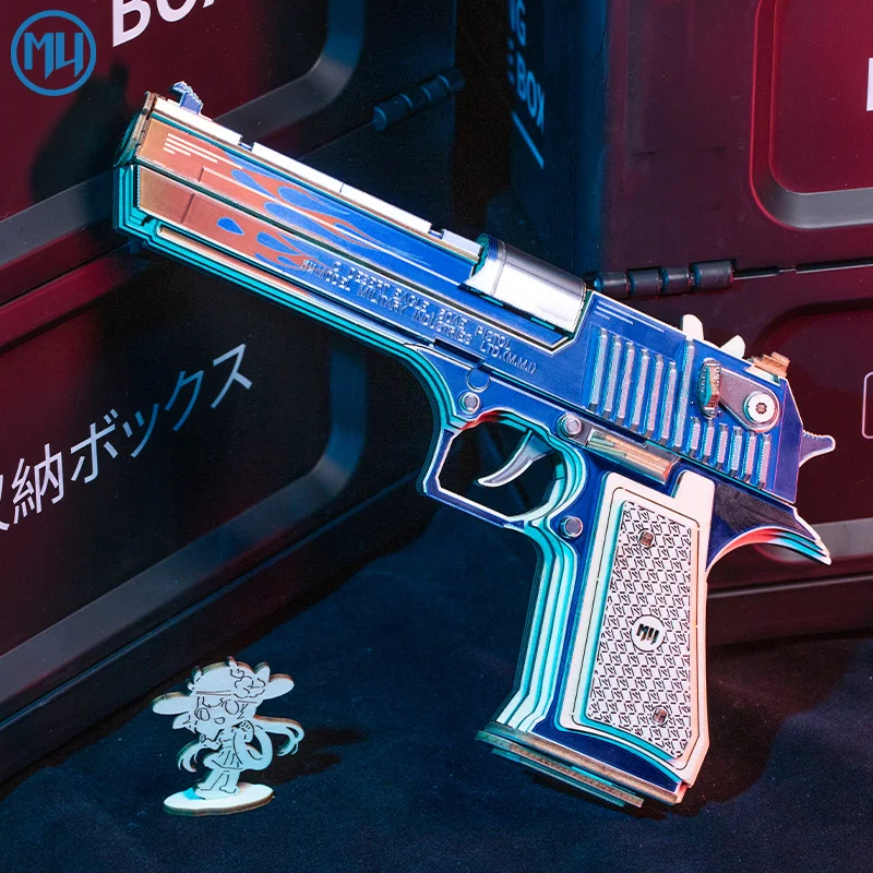 MY Desert Eagle 3D jigsaw puzzle wooden block model simulation rubber band Toy Gun Children Boys 3